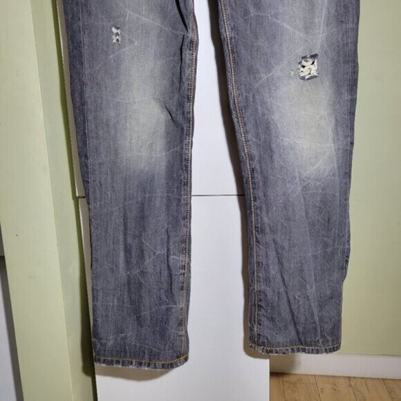 vintage Monarchy distressed relaxed fit gray jeans  flap pocket size 38 - Picture 3 of 9